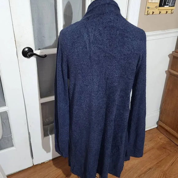 Barefoot Dreams Navy Blue Cozy Chic Lite Island Wrap Cardigan Sweater L/XL - Picture 2 of 5